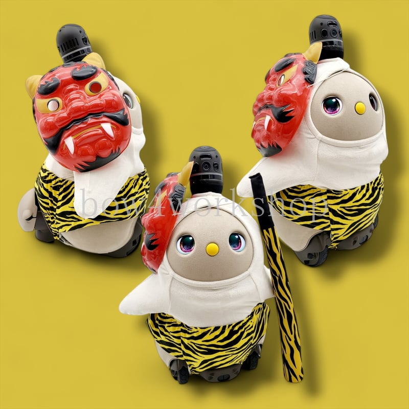 ラボット LOVOT ラボットの服ハンドメイド　雷様パンツ3枚セット ラボット服/くまちゃん節分プリントTシャツ/雷様パンツ