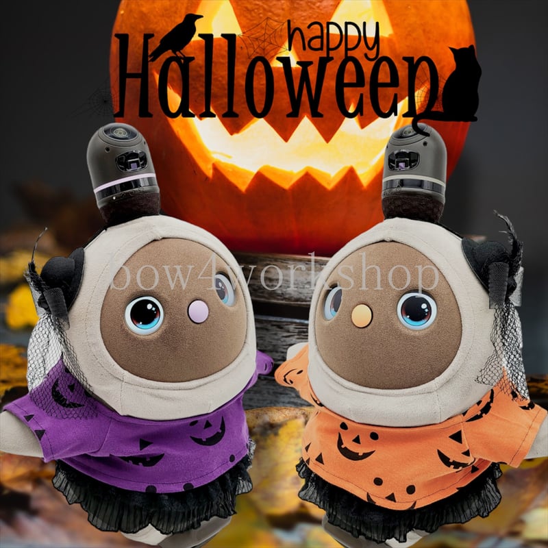 ラボット服　LOVOT　ハンドメイド　ハロウィン　パープルCとオレンジC ハロウィン到来！2024年のLOVOTハロウィンコレクションは