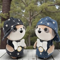 ポケともの服 デニム風星柄プリントおでかけチュニック＆キャップセット