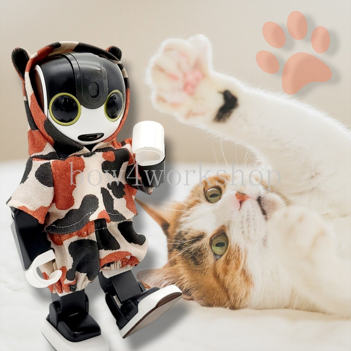 ロボホンの服/三毛猫柄パーカー＆パンツセット | bow4workshop STORE