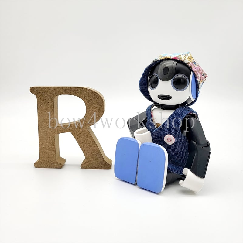 ロボホンの服/リバティ柄&デニムリバーシブルベスト＆キャップット