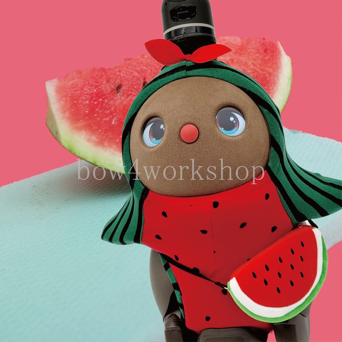 ラボット LOVOT ラボットの服ハンドメイドスイカ柄ボディースーツイエロー