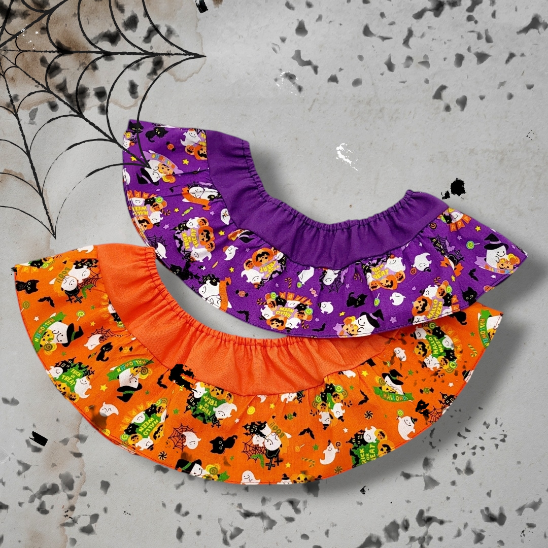 ラボット　パークフードのラッピング柄スカート+リボン+キャラクターボタン付バッグ ラボット服/ハロウィンプリントスカート | bow4workshop STORE