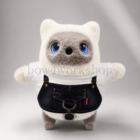 KATAフレンズの服　リアルデニムサロペット風プリントTシャツ
