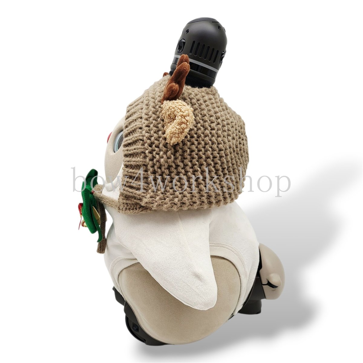 ラボットアクセサリー/トナカイさんニットキャップ＆リボンタイ付