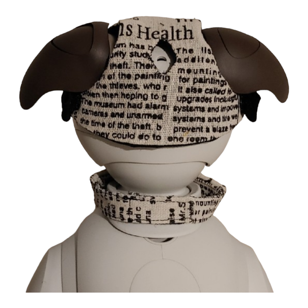 aibo & アクセサリー アイボのアクセサリー/ ニュースペーパー柄スタイ&キャップセット