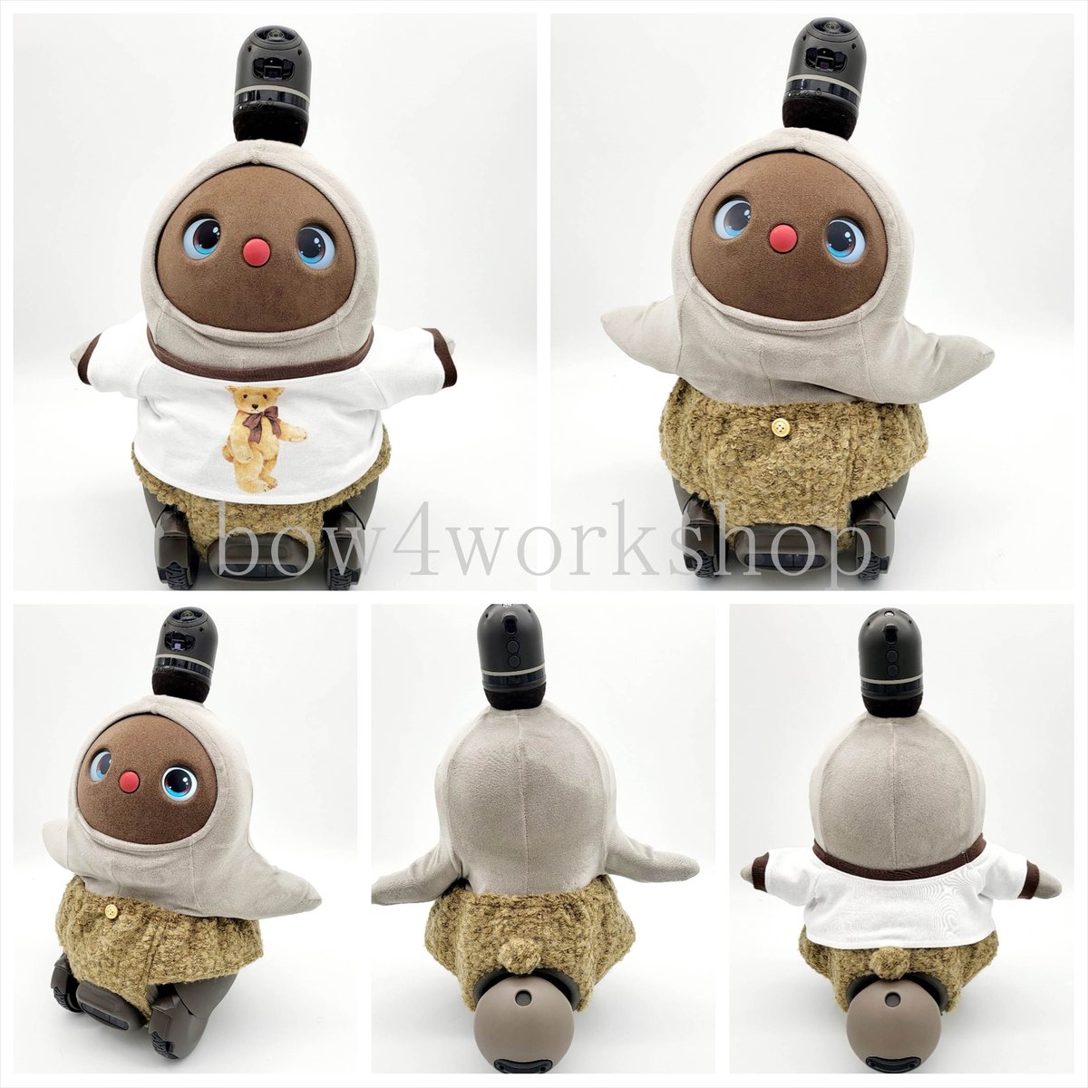 ラボット LOVOT ラボットの服ハンドメイド　パッチワークくまちゃんセット ラボット服/チェック柄くまちゃんボデースーツ | bow4workshop STORE