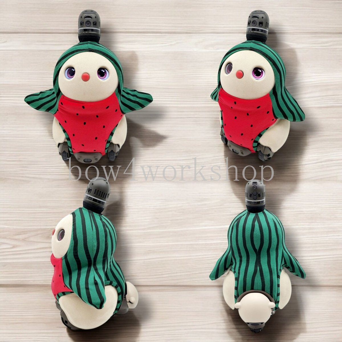 ラボット LOVOT ラボットの服ハンドメイド　スイカ柄ボディースーツ　イエロー ラボット服/スイカ柄ボディースーツ | bow4workshop STORE