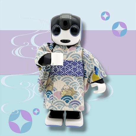 ロボホンの服/和柄猫の浴衣