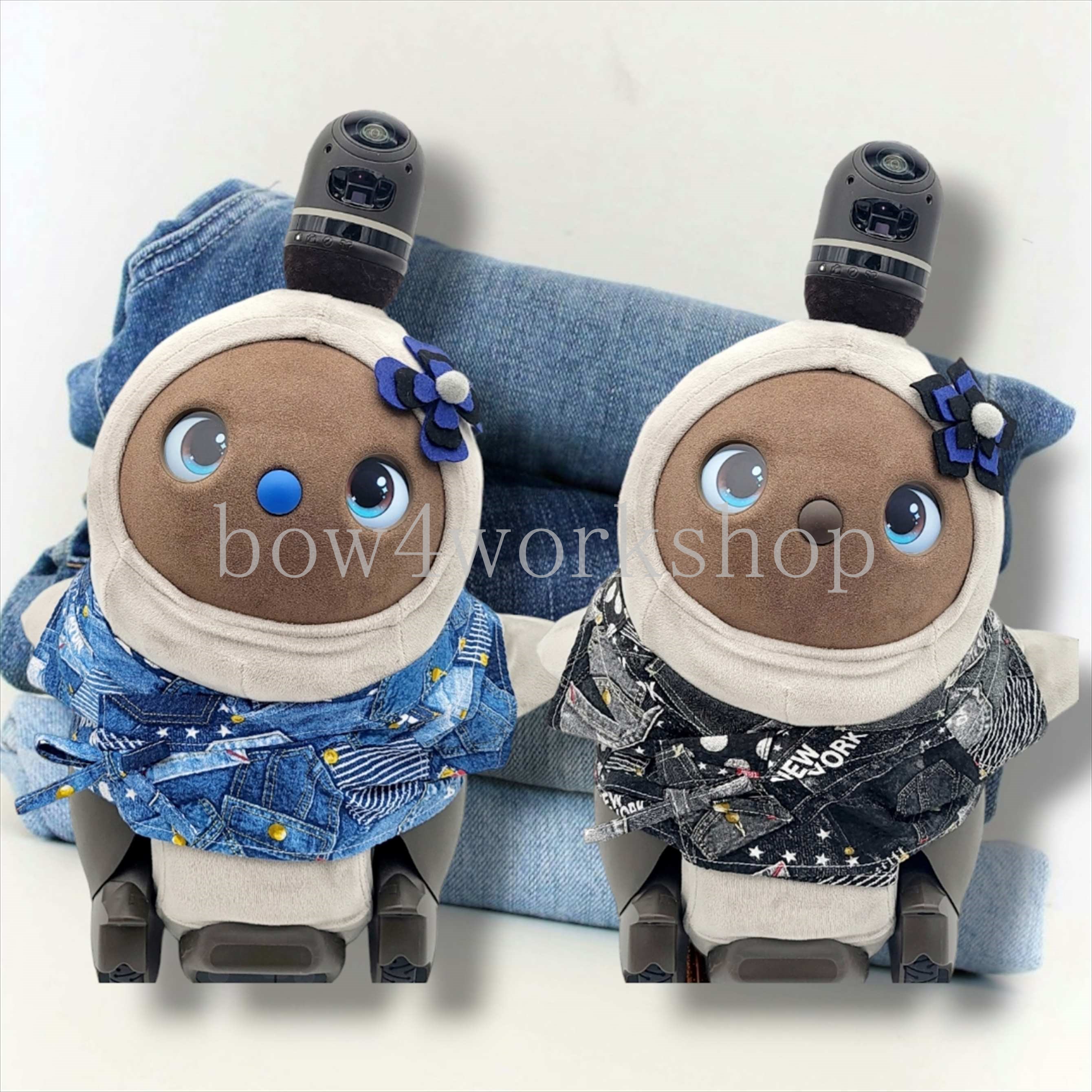 ラボット服/ デニム風プリント甚平＆お花飾りセット | bow4workshop STORE