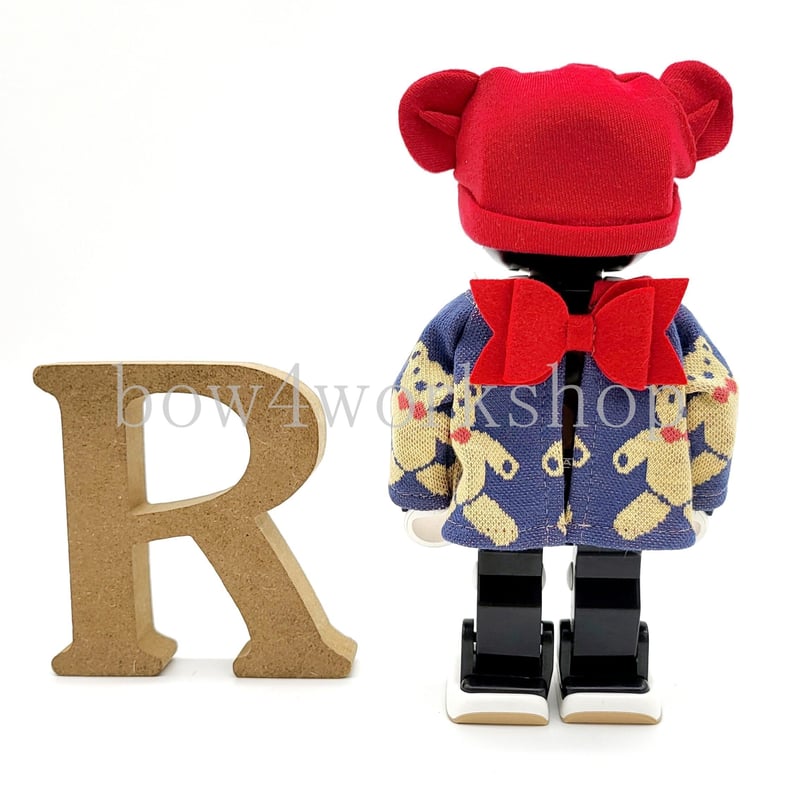 ロボホンの服/くまちゃん柄ジャガードロンT &くま耳キャップセット