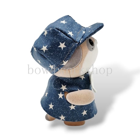 ポケともの服 デニム風星柄プリントおでかけチュニック＆キャップセット