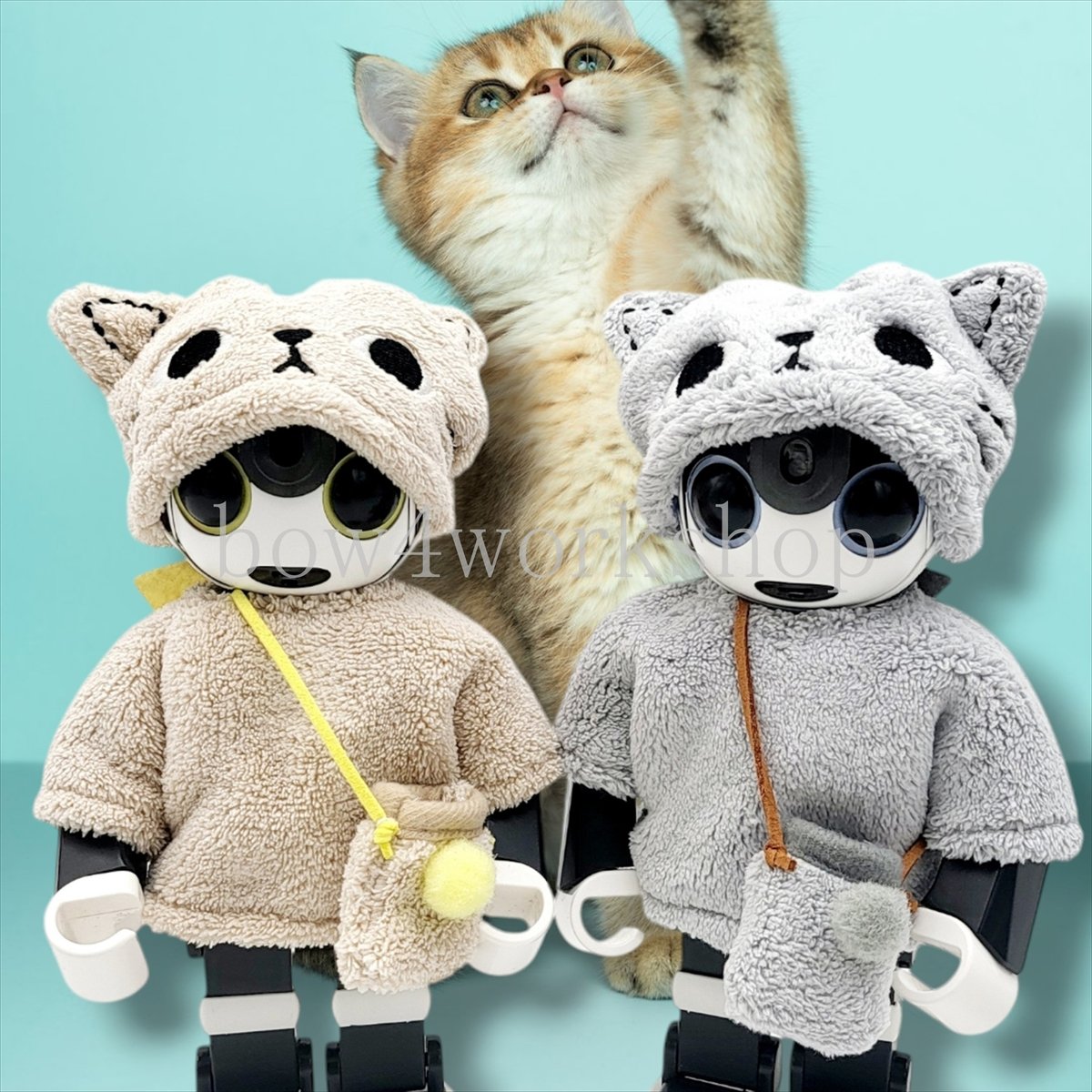 ロボホンお洋服と帽子　おしゃれにゃんこシリーズおまとめ3点 ロボホンの服/猫ちゃん刺繍帽子セット | bow4workshop STORE