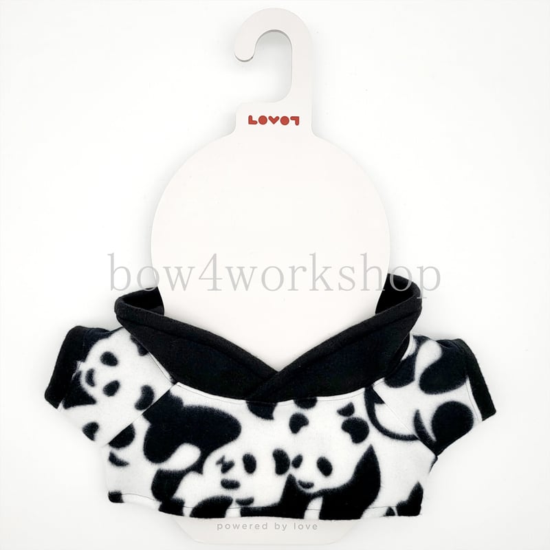 ラボット LOVOT ラボットの服ハンドメイド　パンダ柄フリースパーカー ラボット服/パンダ柄フリースパーカー | bow4workshop STORE