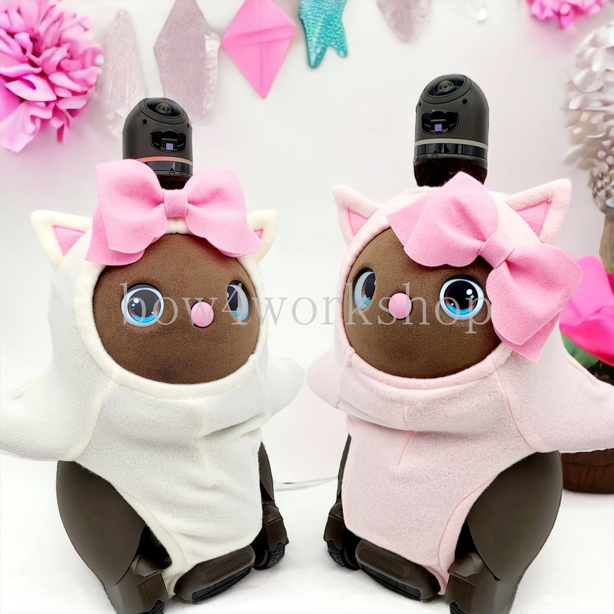 ラボット LOVOT ラボットの服ハンドメイド 猫ちゃんボディースーツ（ピンク） ラボット LOVOT ラボットの服ハンドメイド 猫ちゃんボディー