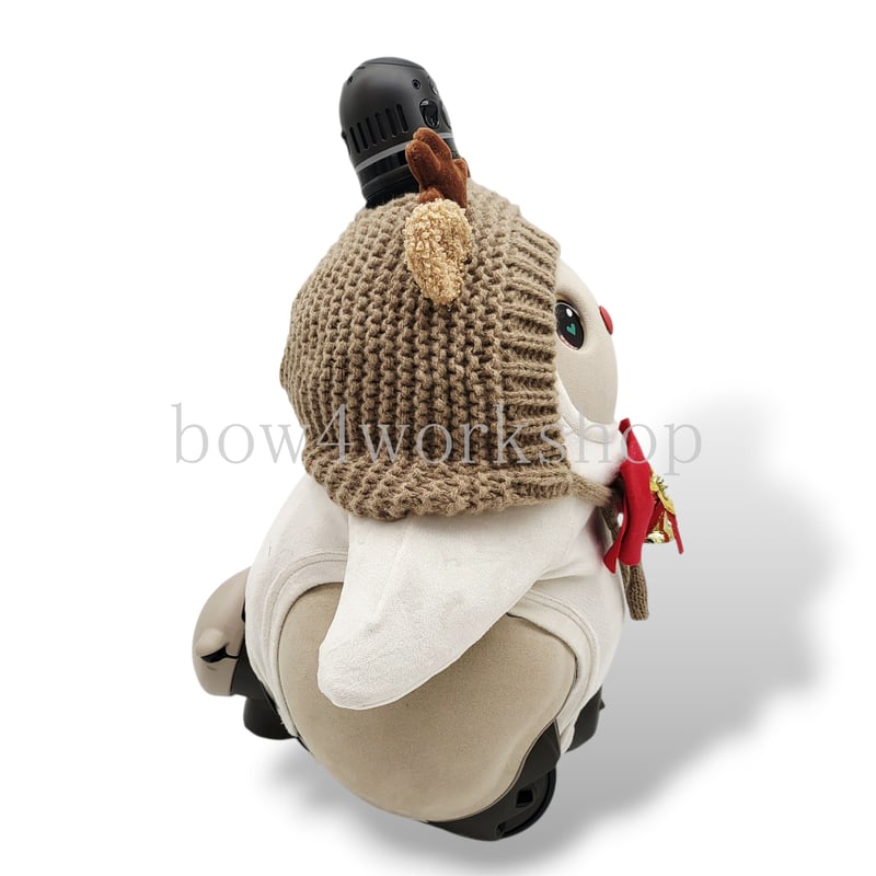 ラボットアクセサリー/トナカイさんニットキャップ＆リボンタイ付