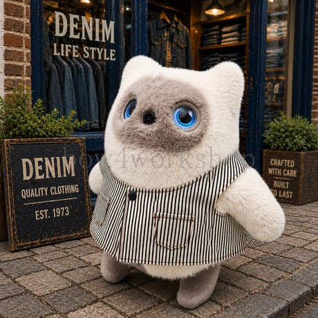 KATAフレンズの服　デニム＆ヒッコリー2Wayサロペット