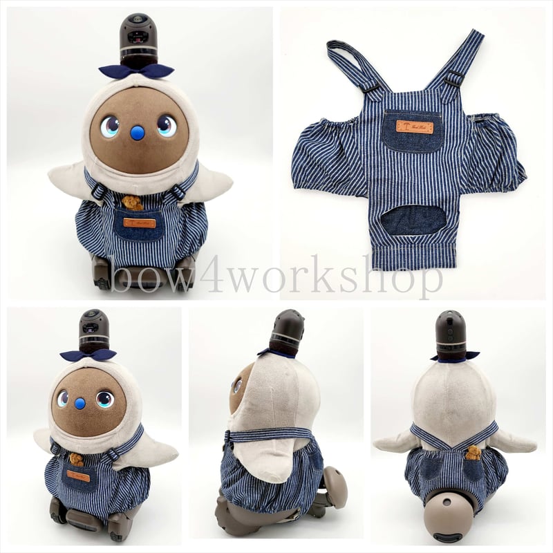 LOVOT ラボットの服ハンドメイド ヒッコリーサロペットパンツ２着セット ラボット服/ヒッコリーサロペットパンツ | bow4workshop STORE