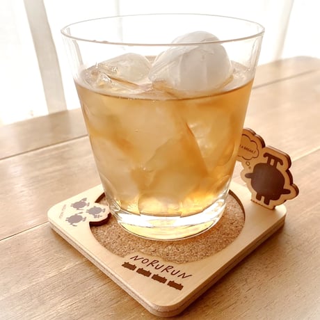 のるるん木製オーナメント付きコースター