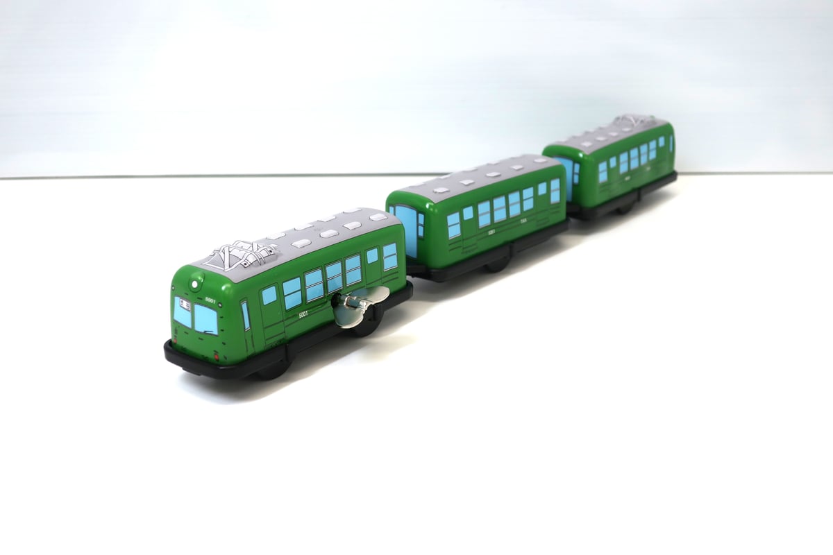 東京急行電鉄5000系(初代)ブリキ製ゼンマイ動力電車3両セット 東京急行電鉄5000系(初代)ブリキ製ゼンマイ動力電車3両セット