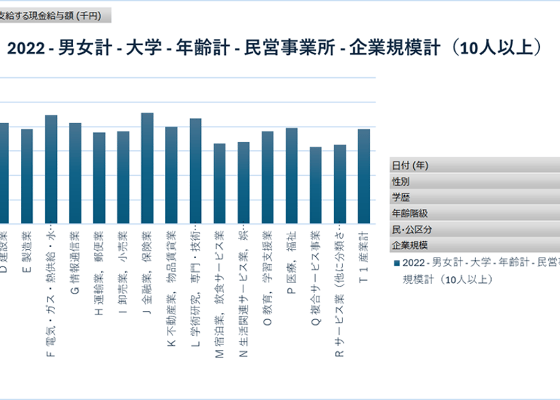 賃金構造基本統計調査_学歴、年齢階級別きまって支給する現金