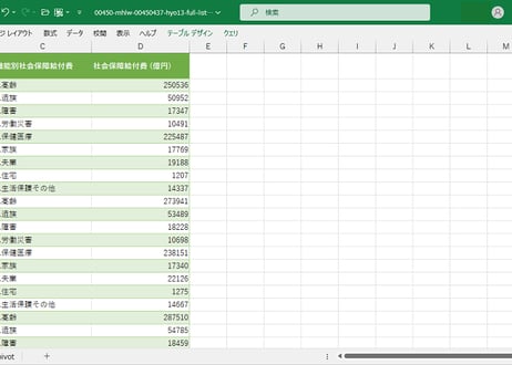 社会保障費用統計_表13_機能別社会保障給付費の推移_年度次 1994年度 - 2024年度 (列指向形式)