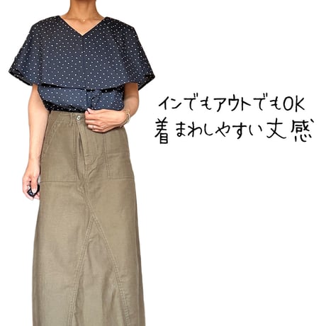 【Lサイズ】ケープカラーブラウス