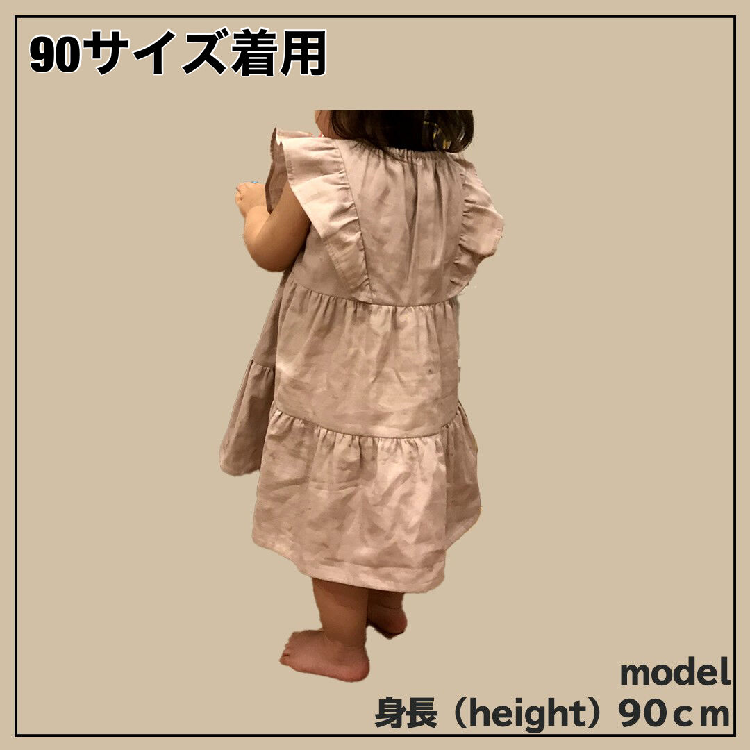 120㎝　フリルワンピース OUTLET】50%OFF SALE PINKHUNT リボン付き肩フリルワンピース