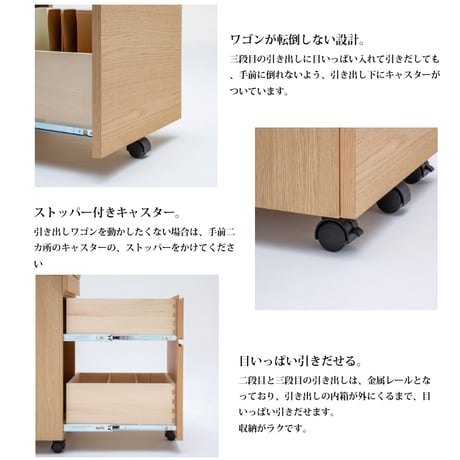 カリモク デスクワゴン ボナ シェルタ ST0054XR 幅36cm/奥行60cm ウォールナット天板