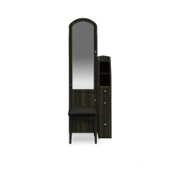 ベルク 60ドレッサー ブラック/ホワイト スツール付 | Interior Festa