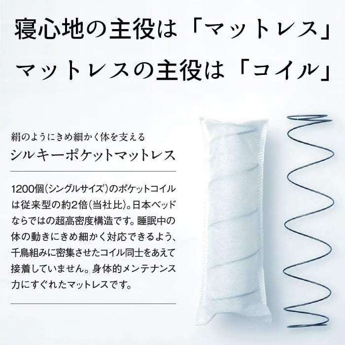 日本ベッド 日本ベッド製造 マットレス シルキーポケット ウール入り