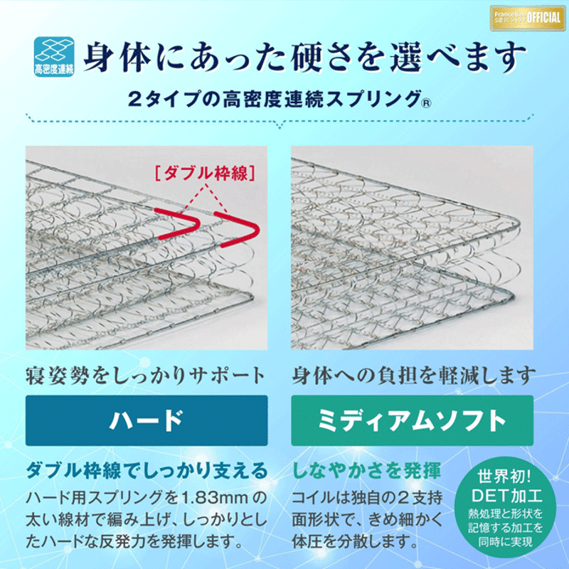 フランスベッド正規代理店】シングル マットレス LT-5000α ハード