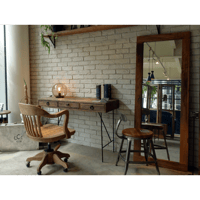 ベルク 60ドレッサー ブラック/ホワイト スツール付 | Interior Festa