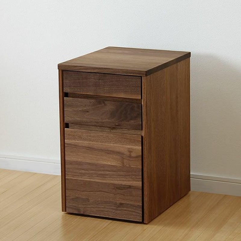 杉工場 木と風 ワゴン ウォルナット 幅36cm×奥行44cm×高さ58cm | Interi