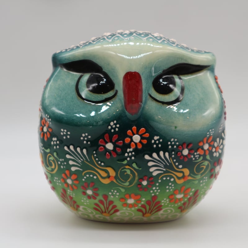 トルコ手描き陶器　動物の置き物（フクロウ） トルコ手描き陶器 動物の置き物（フクロウ）の通販 by ホジャの