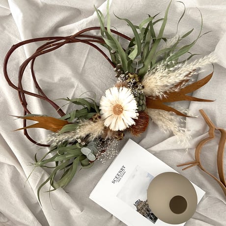 春の花束リース♡ハンドメイドリース 春に向けて！くすみピンクの春リース | iichi 日々の暮らしを