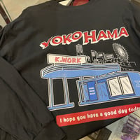 YOKOHAMA ポケ付きロンT　　ブラック×レッド