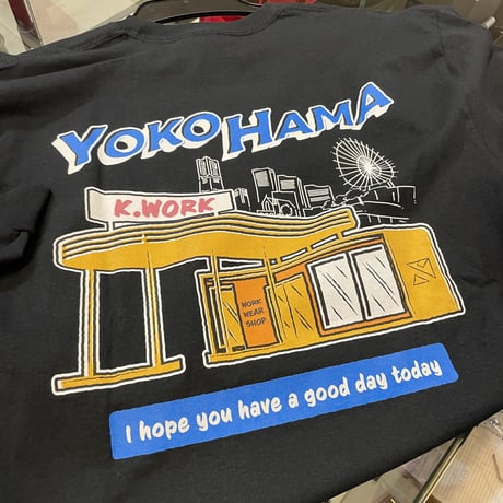 YOKOHAMA ポケ付きロンT　　ブラック×イエロー
