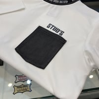 【NEW】STUD'S S4553 半袖ロゴリブネックT（ホワイト）