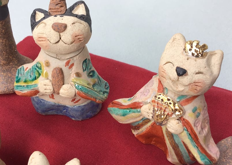 猫雛段飾り(受注生産) | 工房かじたに 梶谷佳加