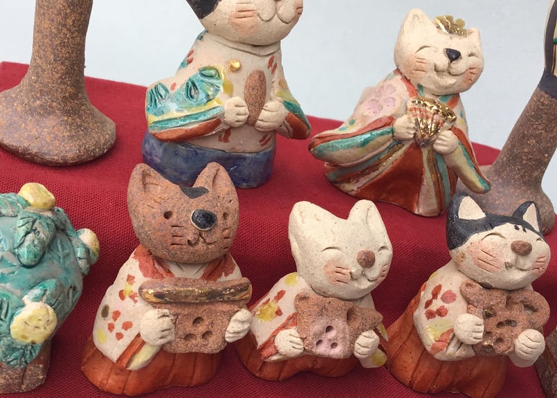 猫雛段飾り(受注生産) | 工房かじたに 梶谷佳加