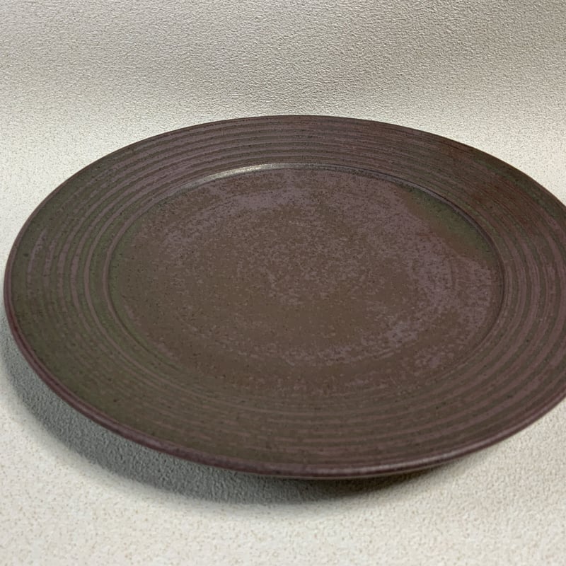 安福由美子 錆釉オーバル平皿 28cm 2枚セット 錆釉 オーバル皿