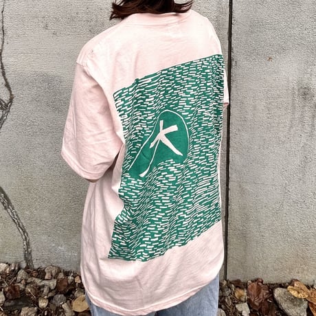 マステTシャツ＜ピンクMサイズ＞_大文字_パール染色