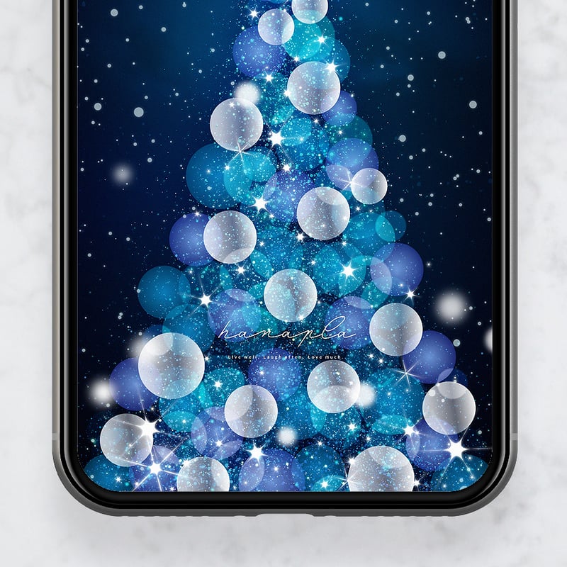 星と雪が舞う青銀のクリスマスツリー】🎄❄️静寂の夜空に輝く希望の光