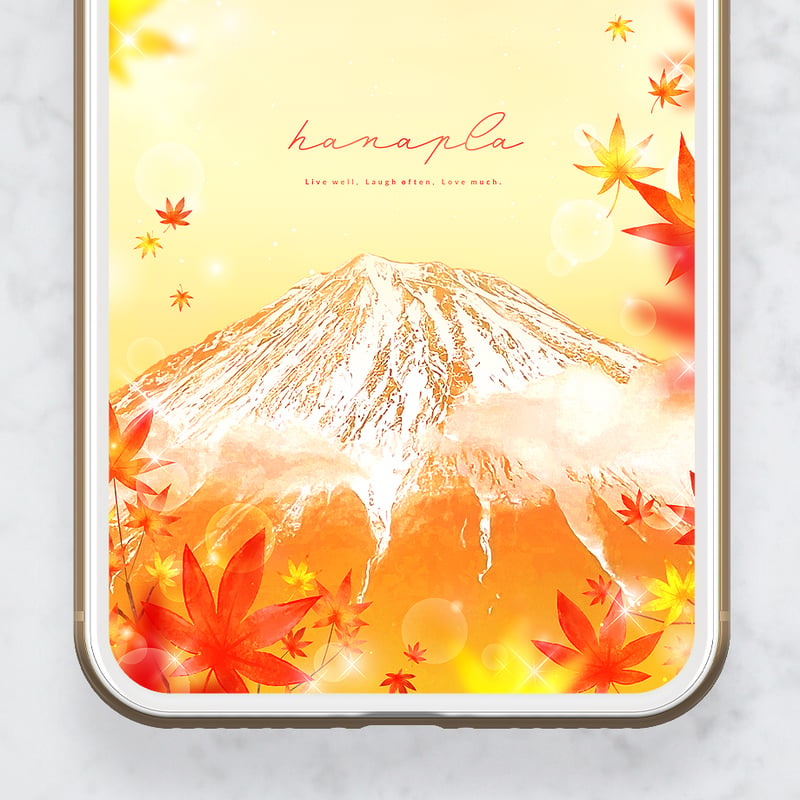 秋最強美の紅葉爛漫富士】🍁オレンジ空に輝く幻想の富士山✨幸福と開運