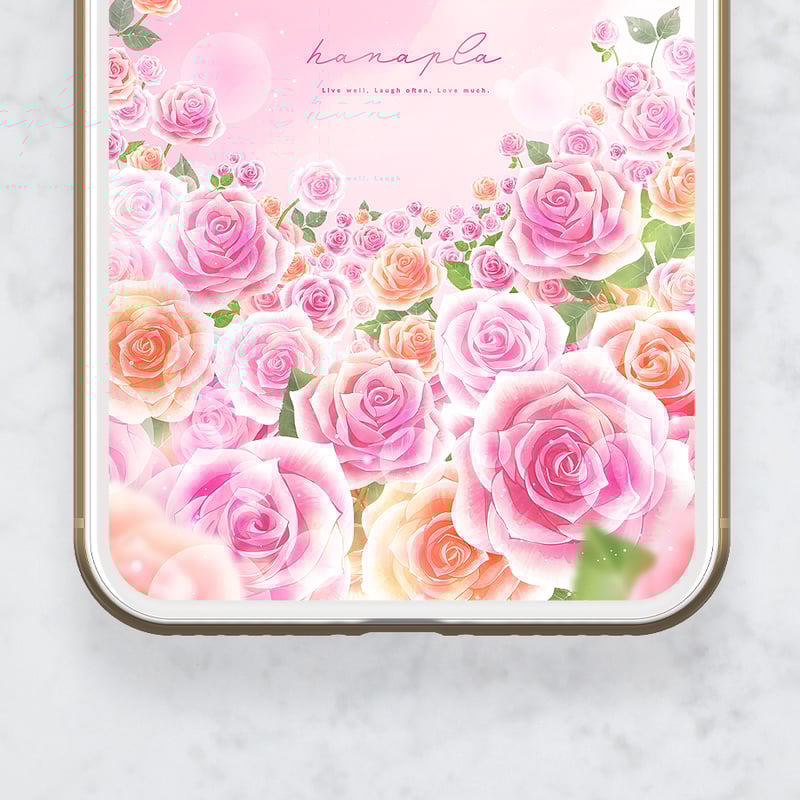 夢見るバラ園💐ピンクとオレンジの幸福花畑＋数字15】ふんわり光に包