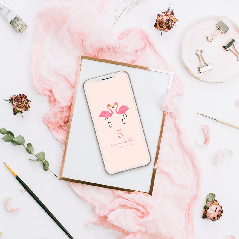 恋するフラミンゴ＋数字5】ピンクの愛を届ける♡恋愛運・対人運