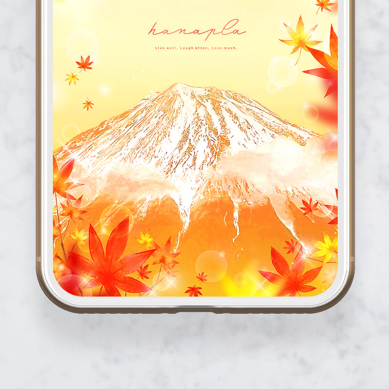 秋最強美の紅葉爛漫富士＋数字24】🍁オレンジ空に輝く幻想の富士山