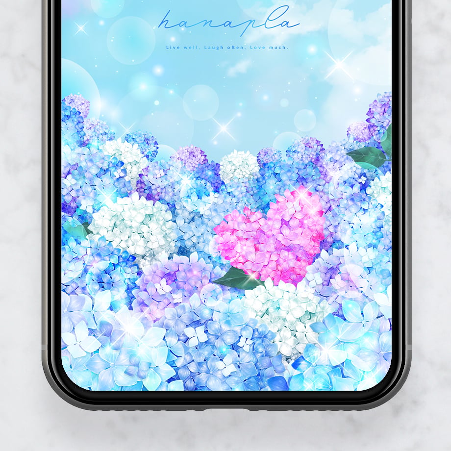 ヒーリング風水開運絵画＊紫陽花～虹雫～　アジサイ　レインボーカラー　七色　守護 original