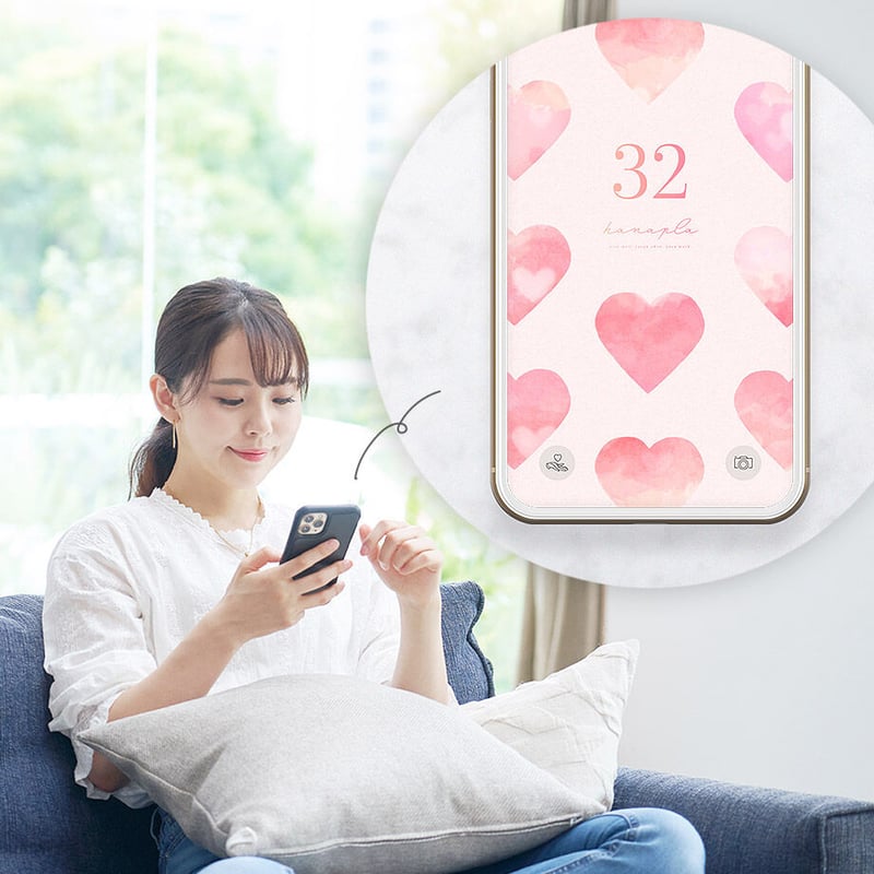 ピンク水彩ハート＋数字32】恋愛運アップに導く💘やさしい彩りの癒し